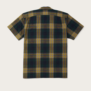 Rustic short sleeve camp shirt by Filson | Golden tan navy (Yellow)
