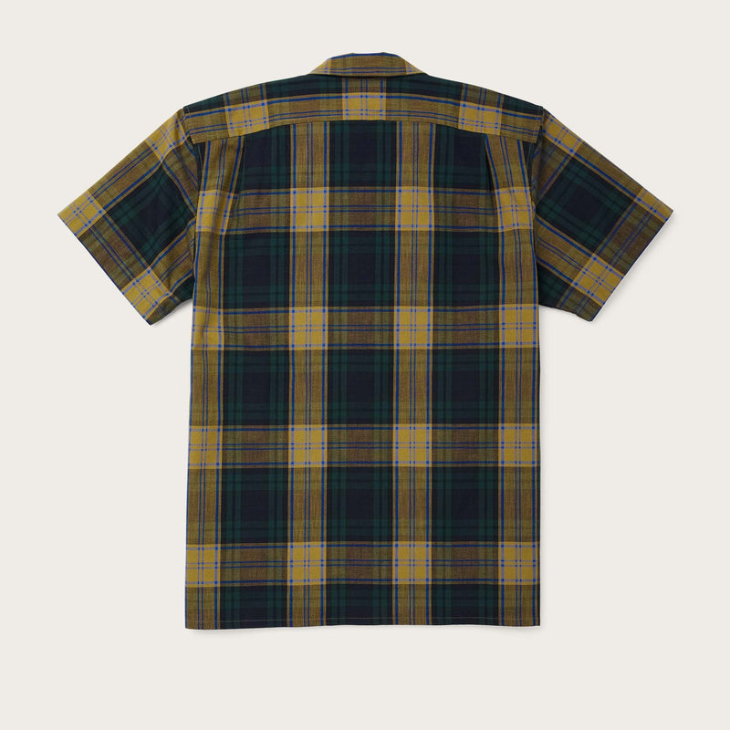 Rustic short sleeve camp shirt by Filson | Golden tan navy (Yellow)