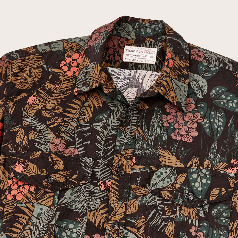 FILSON'S WASHED SHORT SLEEVE FEATHER CLOTH SHIRT