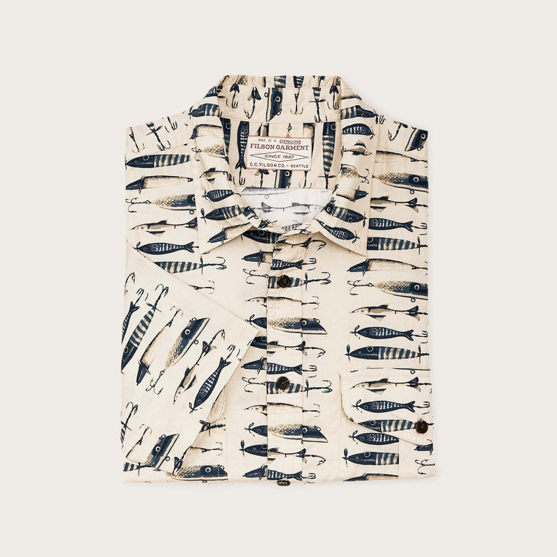 FILSON'S WASHED SHORT SLEEVE FEATHER CLOTH SHIRT