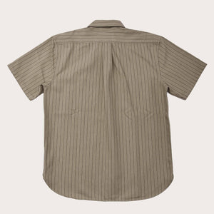 Short sleeve mechanic shirt by Filson | Tan herringbone/ gre (Beige)