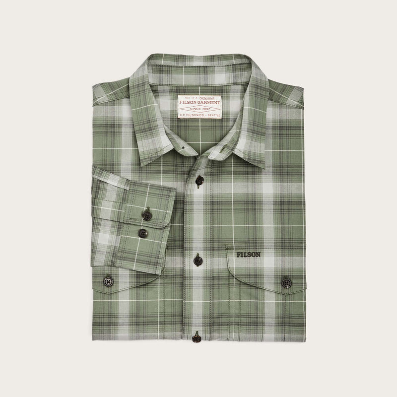 Twin lakes sport shirt par Filson | Green / gray ombre plaid (Green)