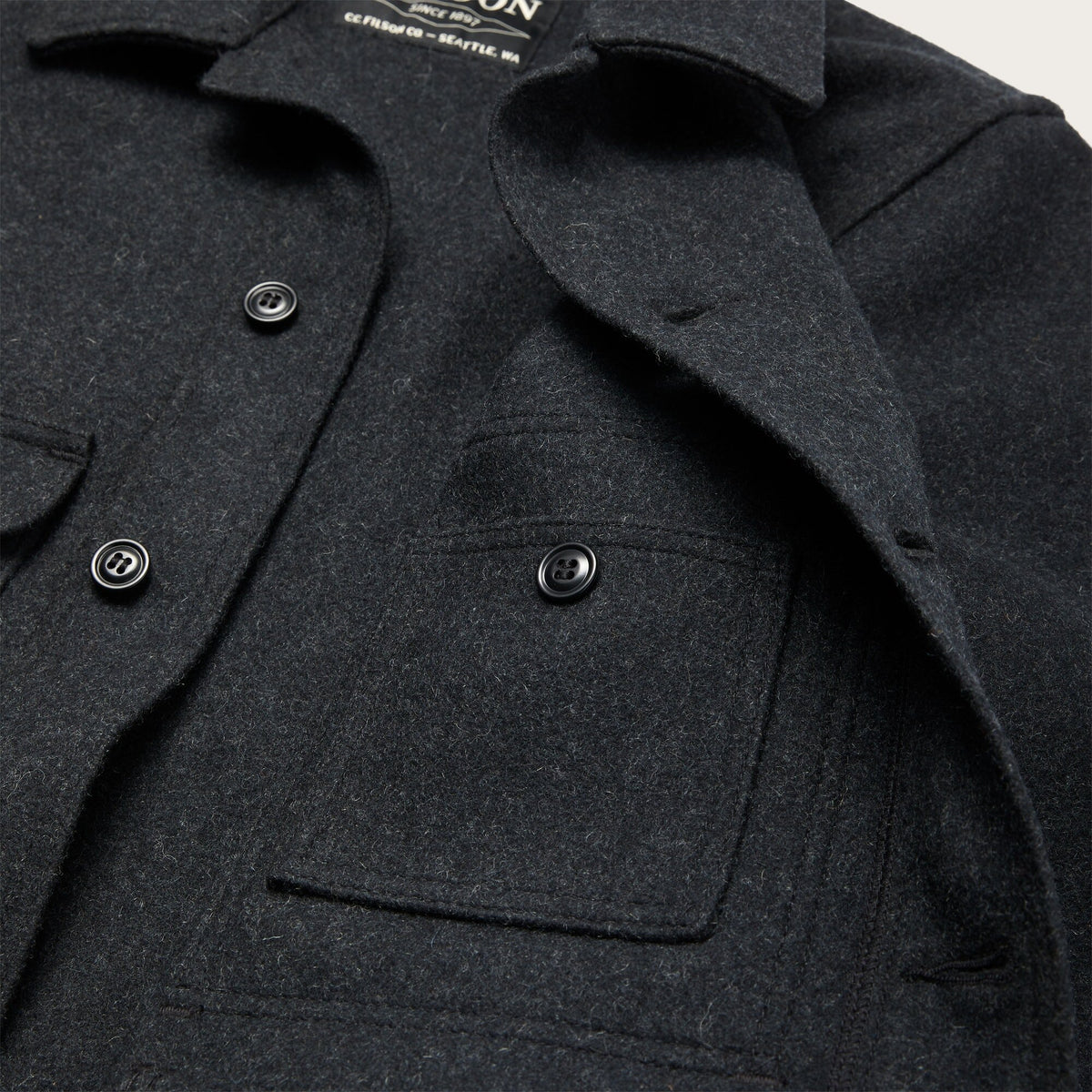 Mackinaw wool cruiser jacket by Filson Charcoal Gray