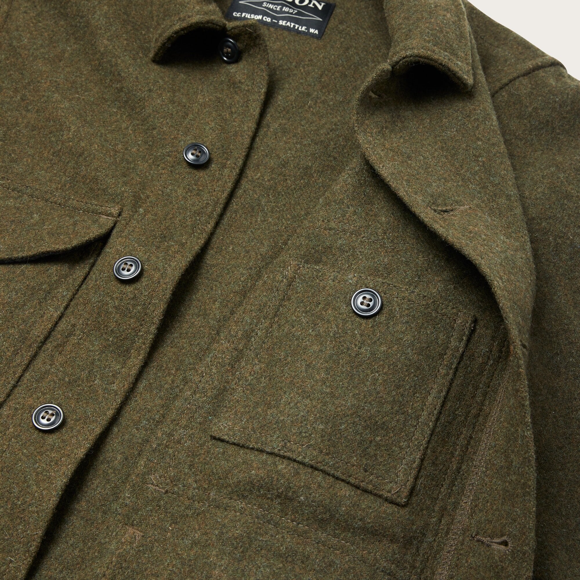Mackinaw wool cruiser jacket by Filson Forest green Green