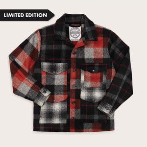 125th anniversary archival mackinaw wool cruiser by Filson | Charcoal rust patchwork (Red)