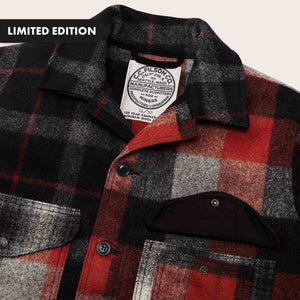 125th anniversary archival mackinaw wool cruiser by Filson | Charcoal rust patchwork (Red)
