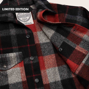 125th anniversary archival mackinaw wool cruiser by Filson | Charcoal rust patchwork (Red)
