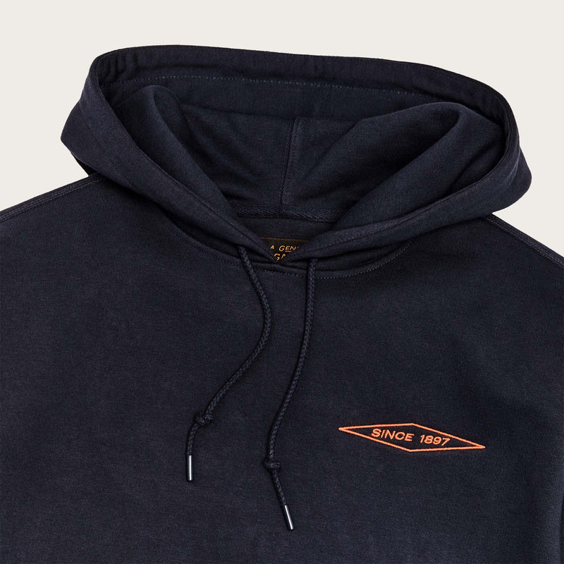 Prospector embroidered hoodie by Filson | Navy / blaze diamond (Blue)