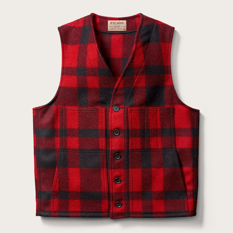Mackinaw wool vest di Filson | Red black plaid (Red)