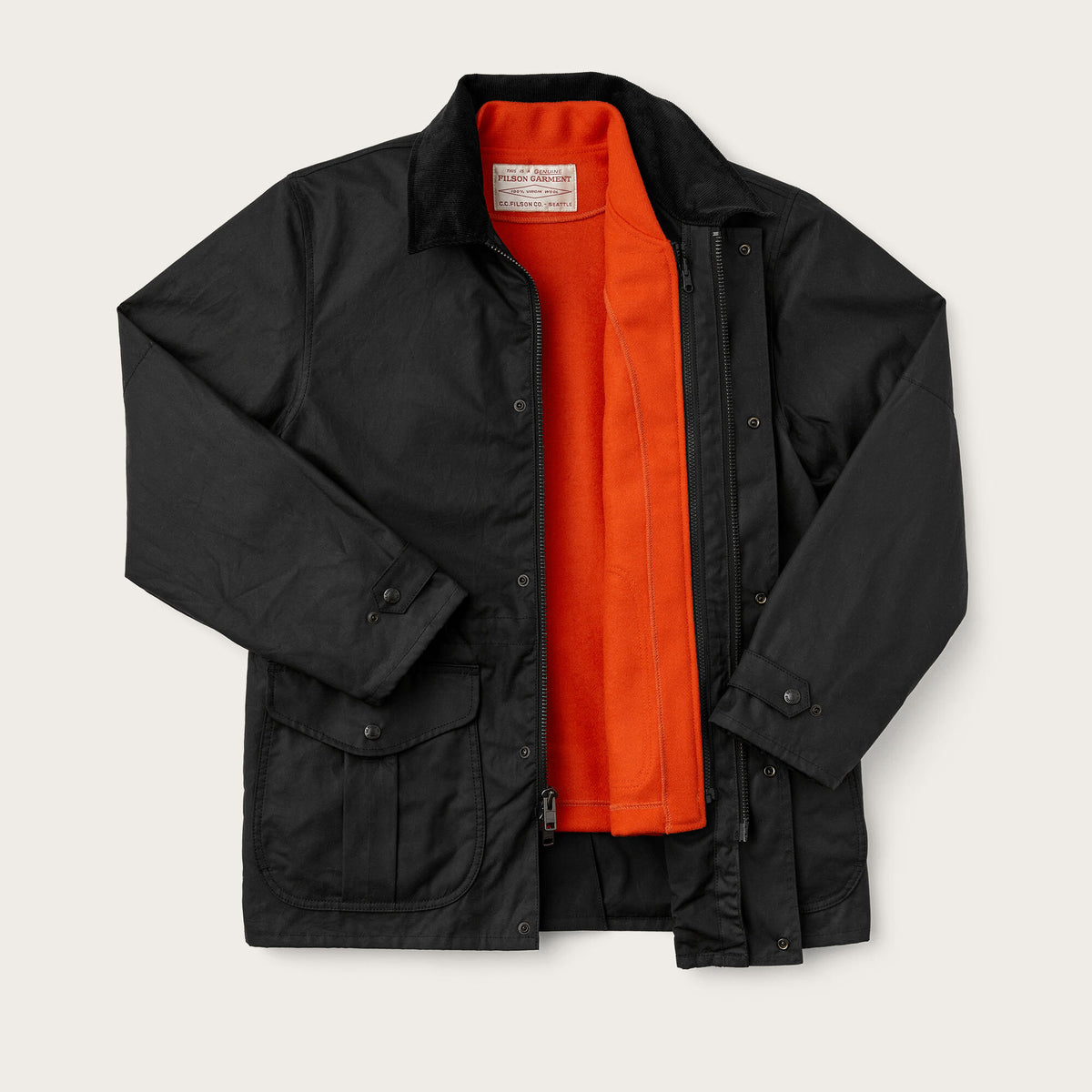 Mackinaw wool vest liner by Filson Flame Orange