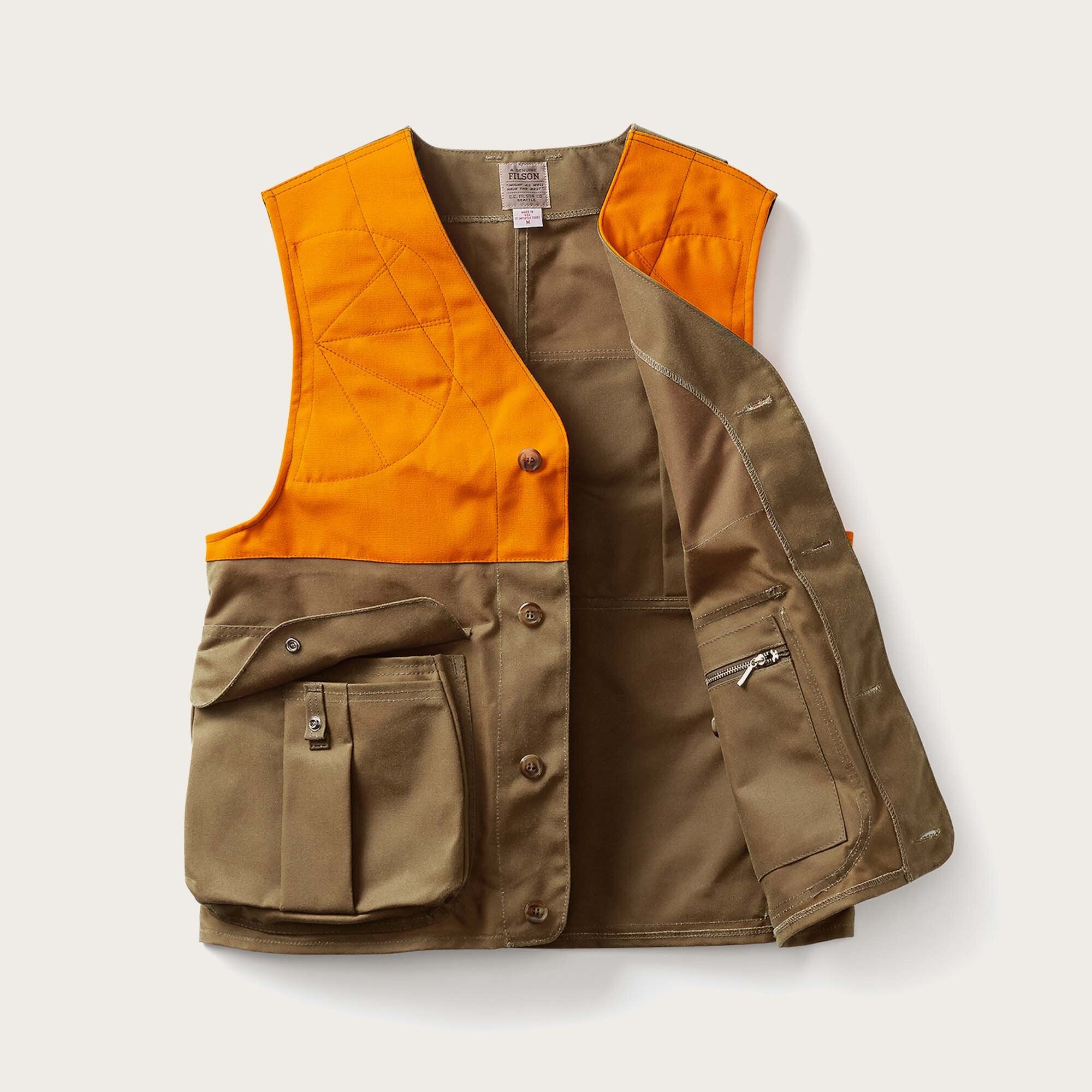 Upland hunting vest von Filson Tan blaze Orange