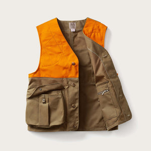 Upland hunting vest by Filson | Tan/blaze orange (Orange)