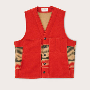 Jacquard wool vest by Filson | Red/khaki/forest multi (Red)
