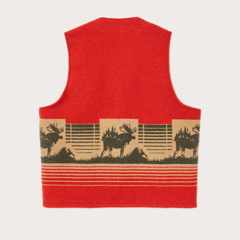 Jacquard wool vest by Filson | Red/khaki/forest multi (Red)