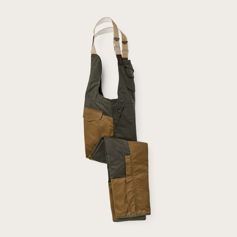 Double hunting bibs with zipper di Filson | Otter green / dark tan (Beige)