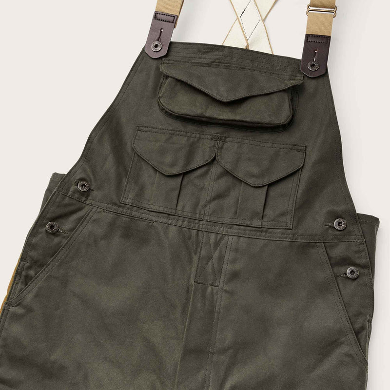 Double hunting bibs with zipper di Filson | Otter green / dark tan (Beige)