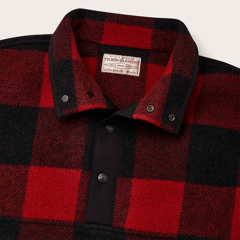 Okanogan wool pullover by Filson | Red black buffalo check (Red)
