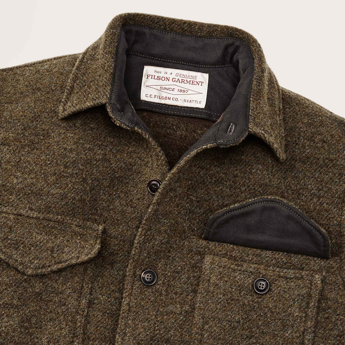 Ccc jacquard wool jac-shirt by Filson | Olive brown multi (Brown)