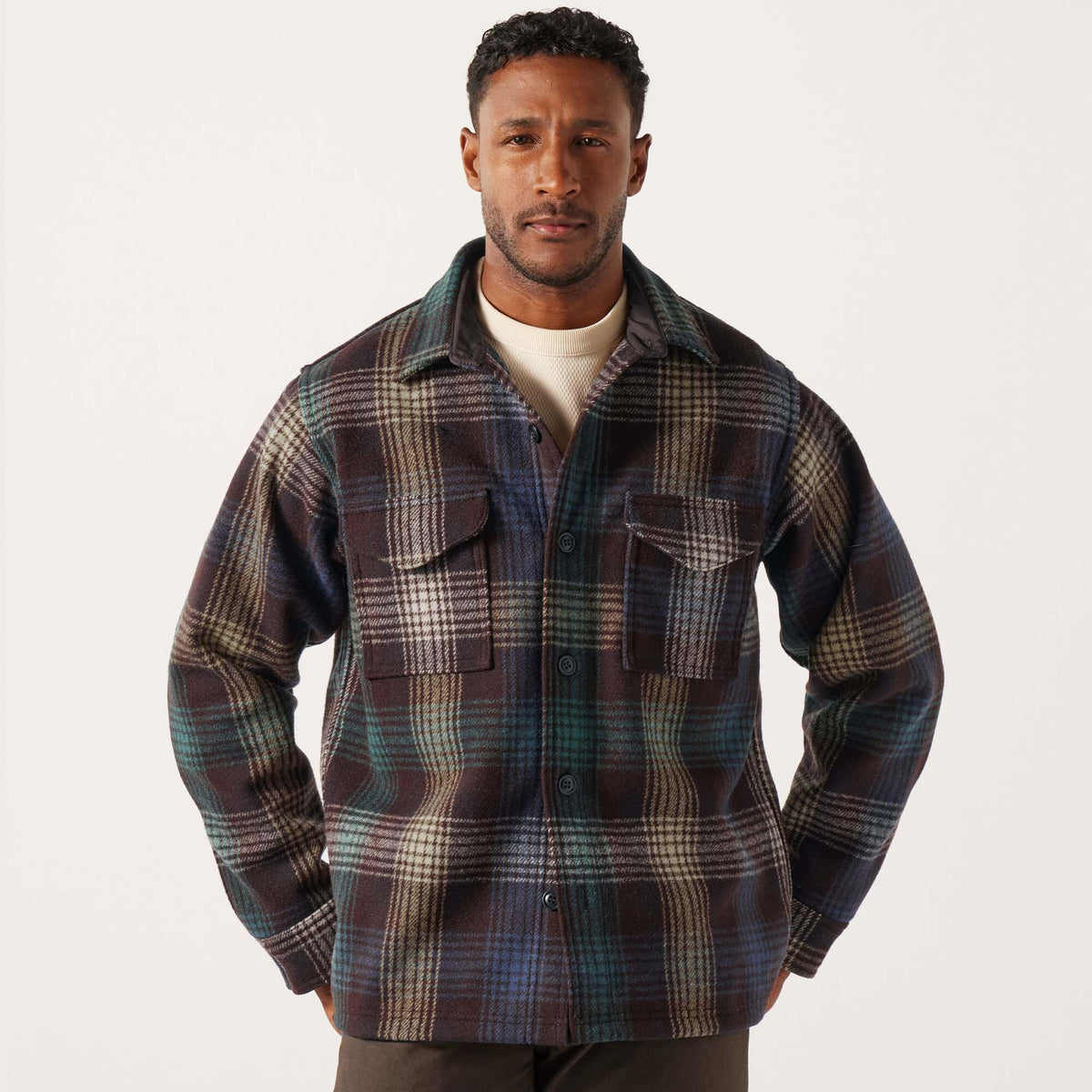 Mackinaw wool jac-shirt by Filson Black coffee multi p (Multicolour)