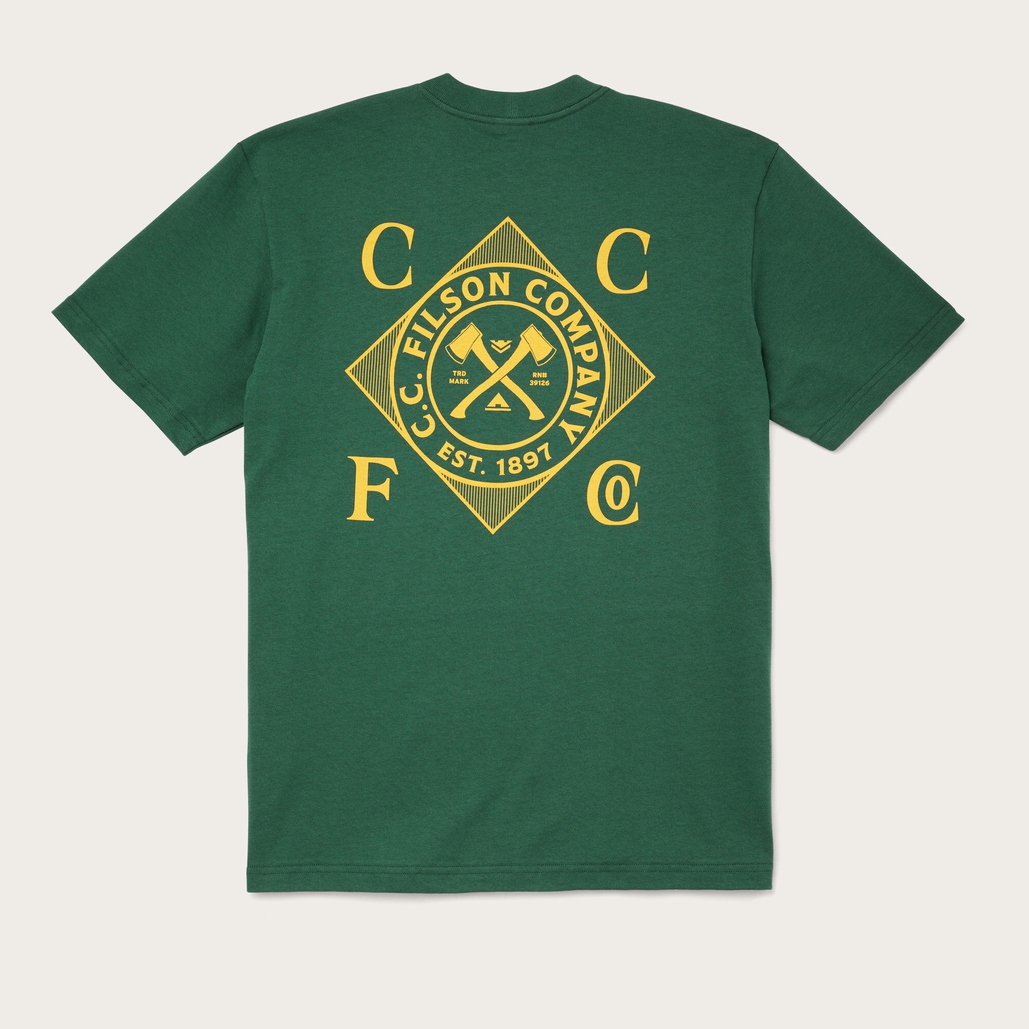 Pioneer graphic t shirt by Filson Green axe Green