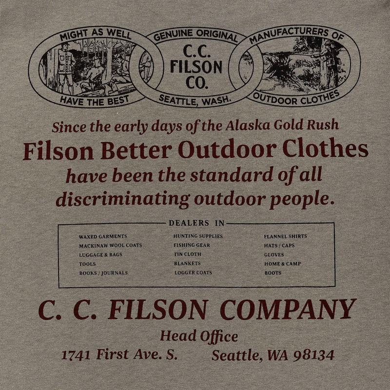 S/s pioneer graphic t-shirt by Filson | Morel/chainlink (Gray)